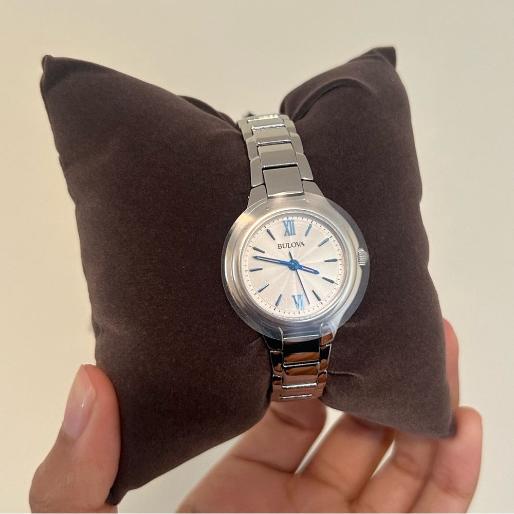 NWT Bulova Women's Analog Watch Silver Blue New